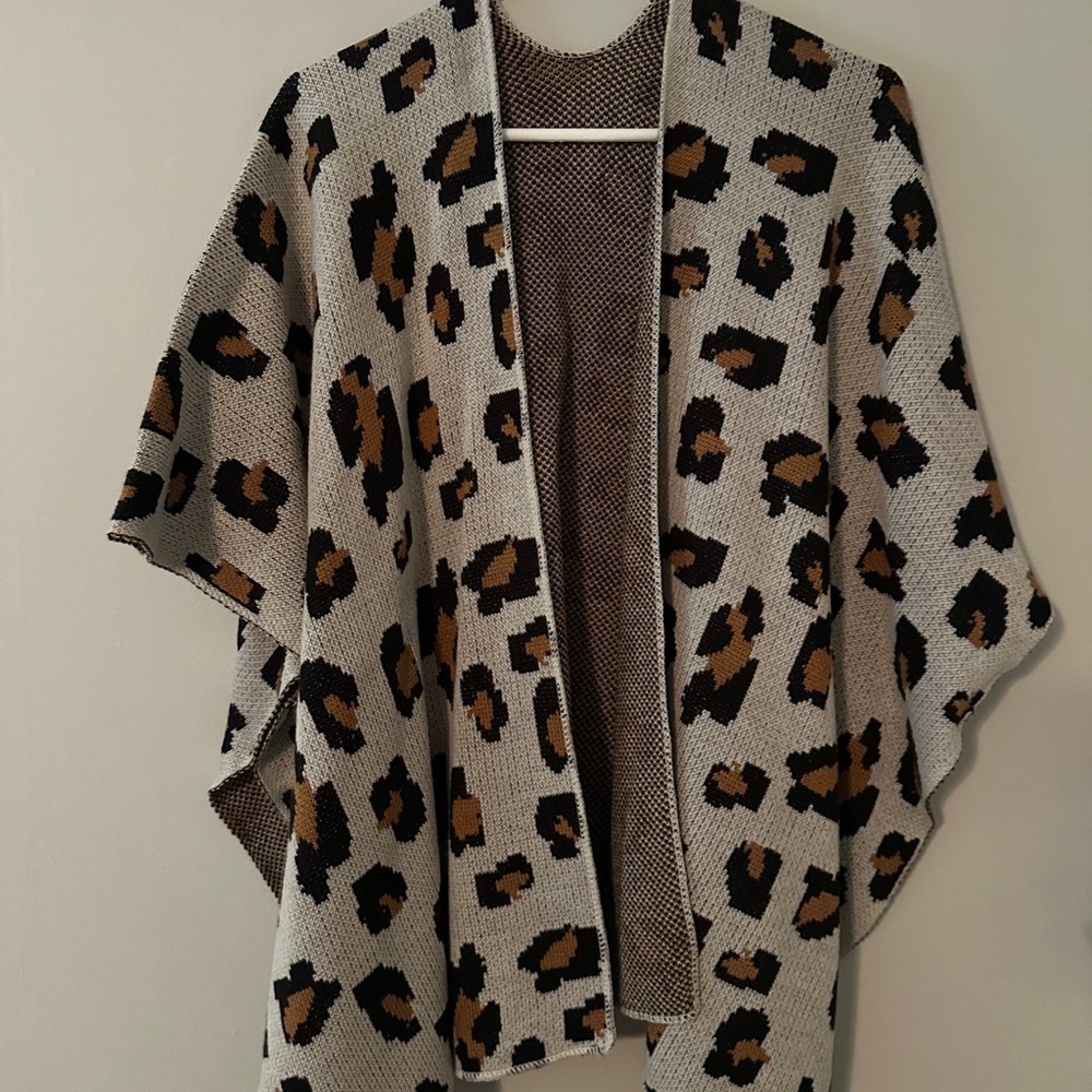 Leopard Print Open Front Cardigan